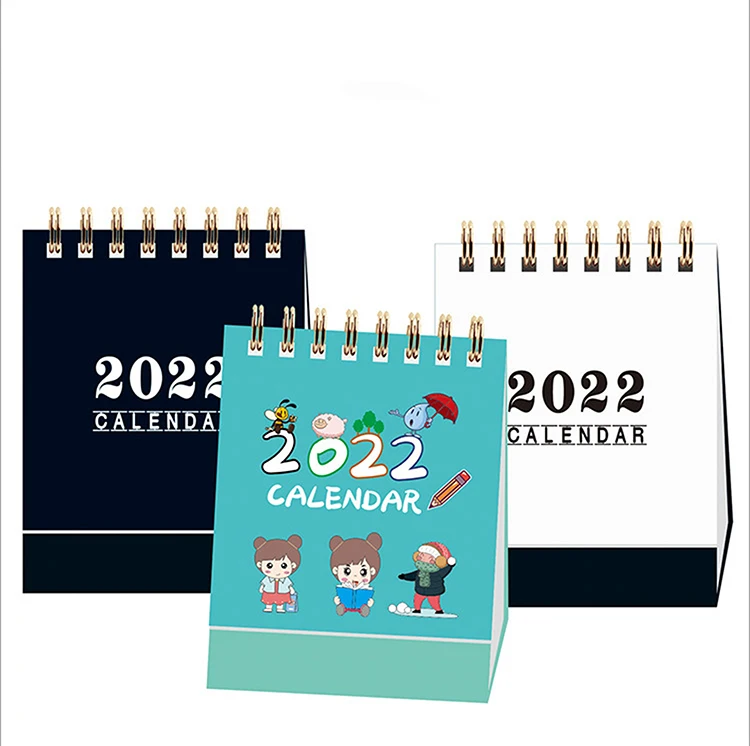 2022  custom printing factory wholesale flip over stand office table calender 2022 mini desk calendar