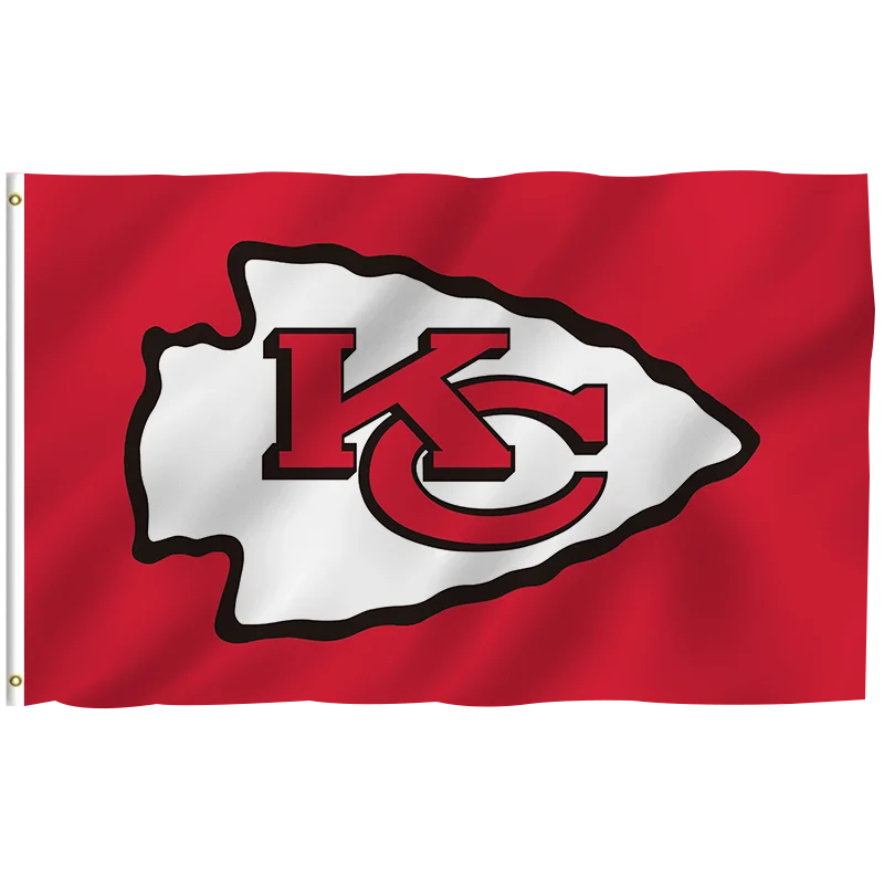 In Stock All  Football Team Flag 3x5ft High Quality Custom Design  100% Polyester Sports Nfl Kansas City Chiefs banners