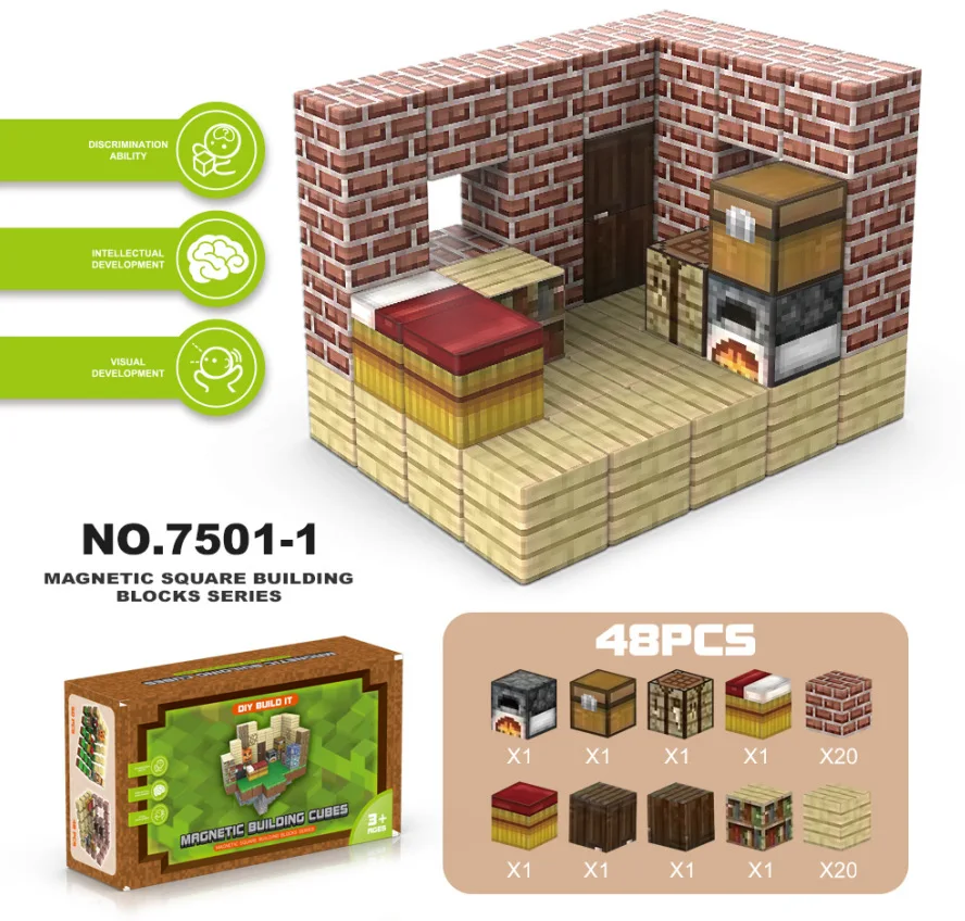 Kids Toys Magnetic Building Cubes Mine World With Magnetic Building Cubes Toys For Kids 3+