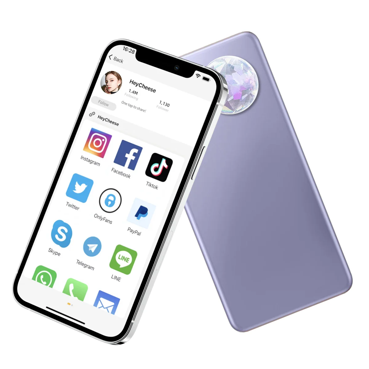Пользовательская бирка-наклейка NFC-стик на тыльной стороне телефона легко для друзей в социальных сетях бесплатное
