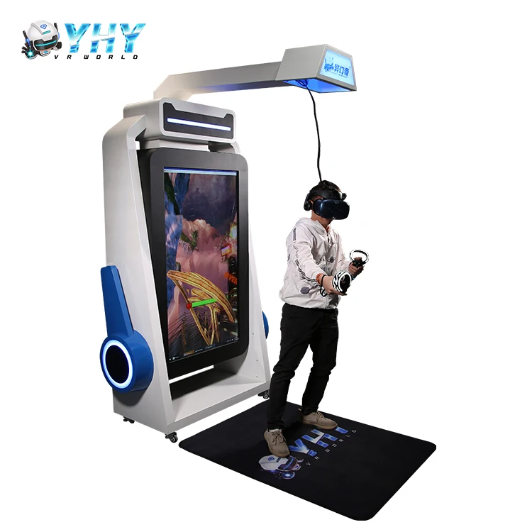 Standing 55 inches Screen Coin Operated Arcade Walking Platform Space Gun Shooting Simulator