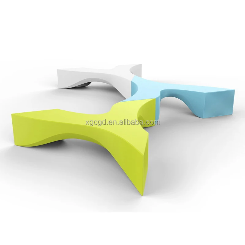 Garden Fiberglass Wood Benches Outdoor Leisure Bench Lounge Seat