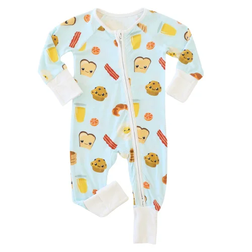Kids 95%bamboo 5%spandex Baby Footless Zipper Romper One Piece Bamboo Baby Pajamas