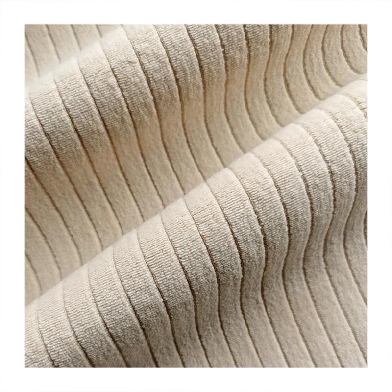 Comfortable Stripe Velvet Sofa Fabric Furniture Textile Material