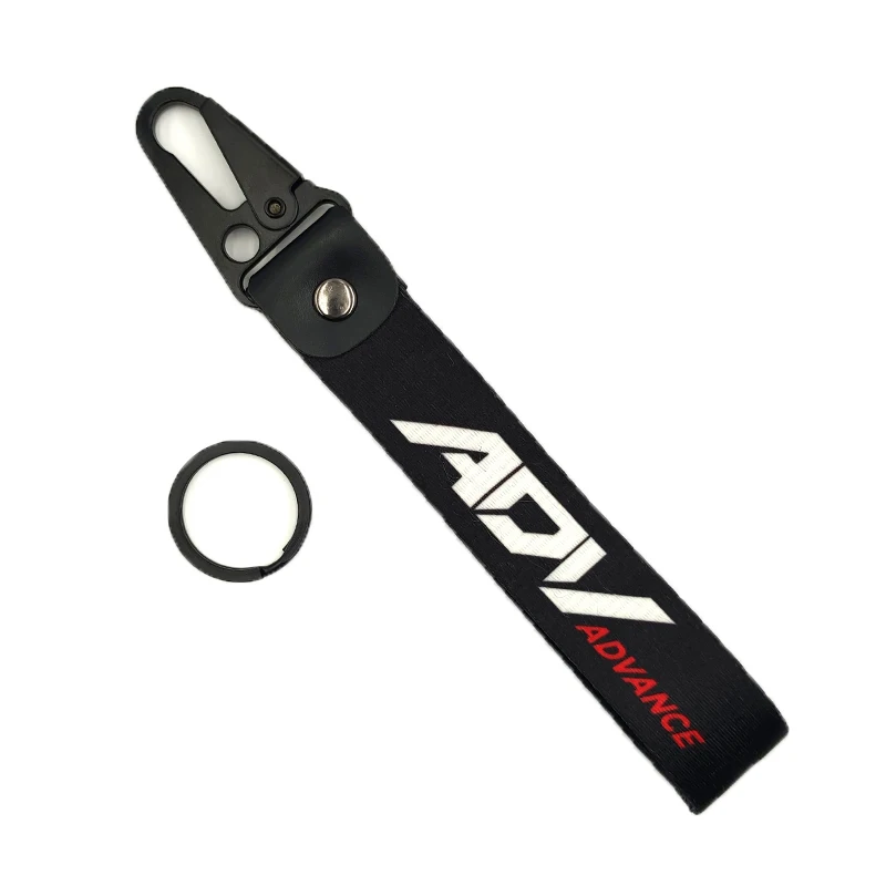 High Quality Custom Silkscreen Printed JDM Car Logo Carabiner Short Lanyard OEM Design Keychain