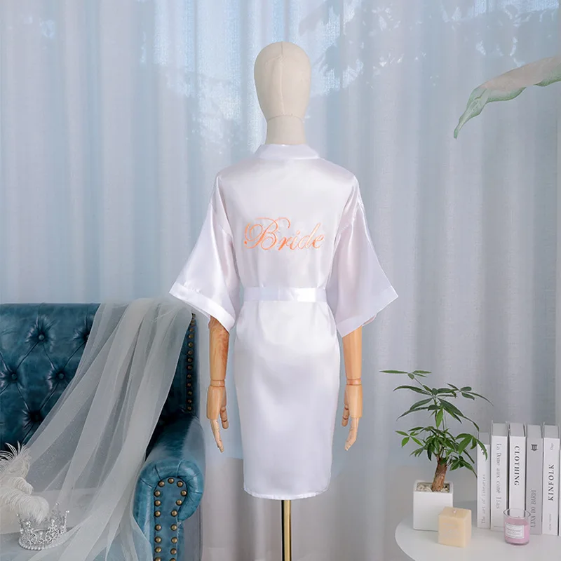 Высококачественные женские пижамы на заказ атласное шелковое кимоно для невесты банное халаты пикантные подружки женская одежда сна