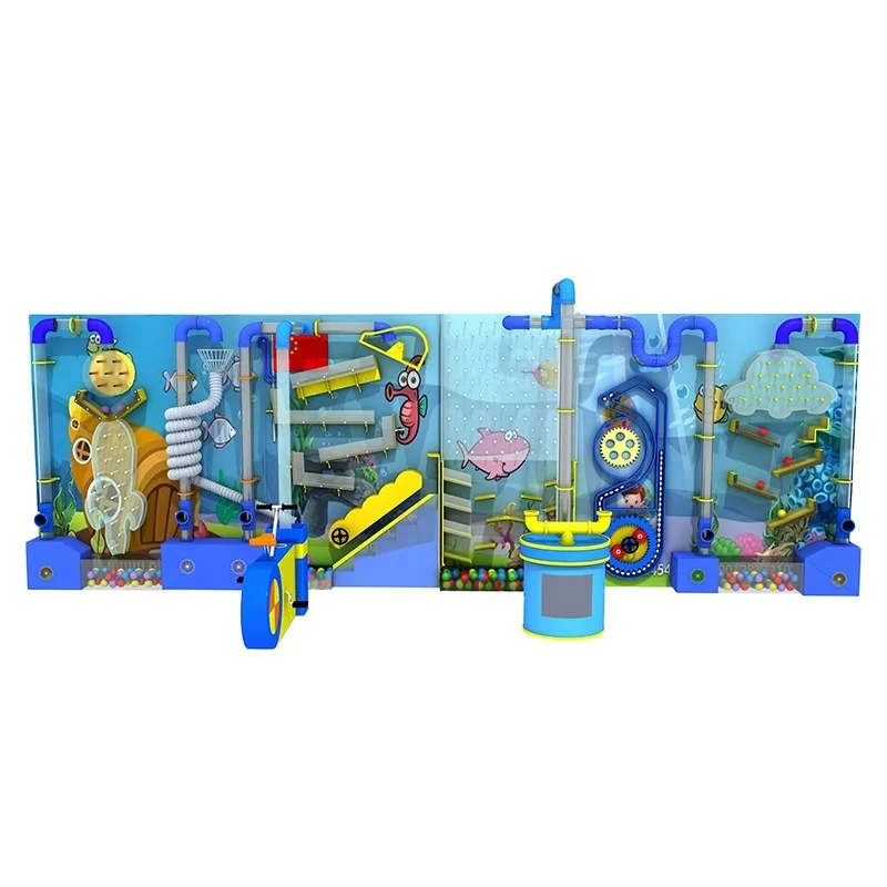 Shopping mall interactive game indoor playground equipment vacuum tube ball wall games for sale