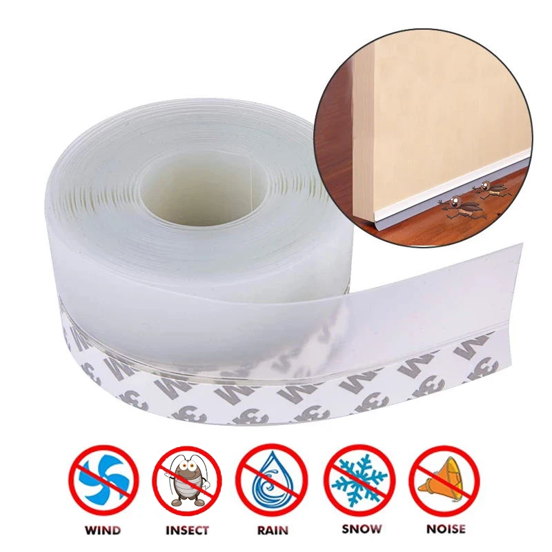 Door Bottom Seal Strip Weather Window Rubber Seal Weatherstrip Windproof Dust Self Adhesive Door Windshield Sealing Tape