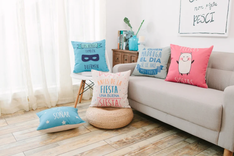 Soft customized digital printing color square 45x45cm pillow cushion for sofa bedroom