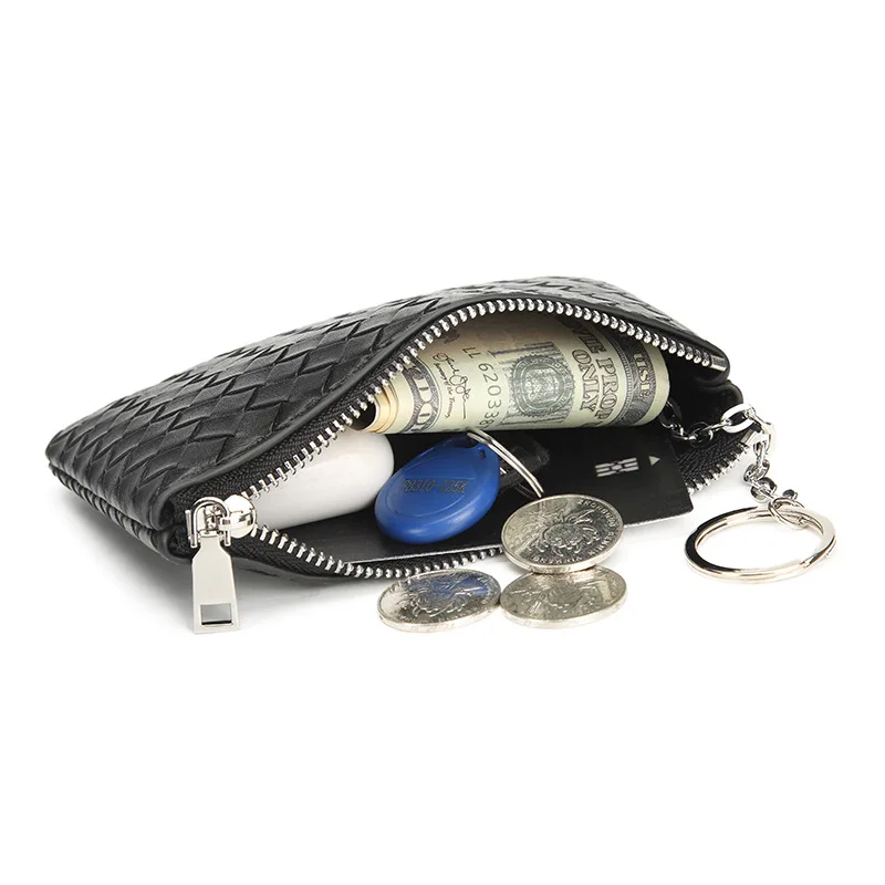 New Arriving Designer Woven Wallet Short Mini Purse Bag Portable Zipper Keychain Bag Women Men Luxury Wallet Catalogue