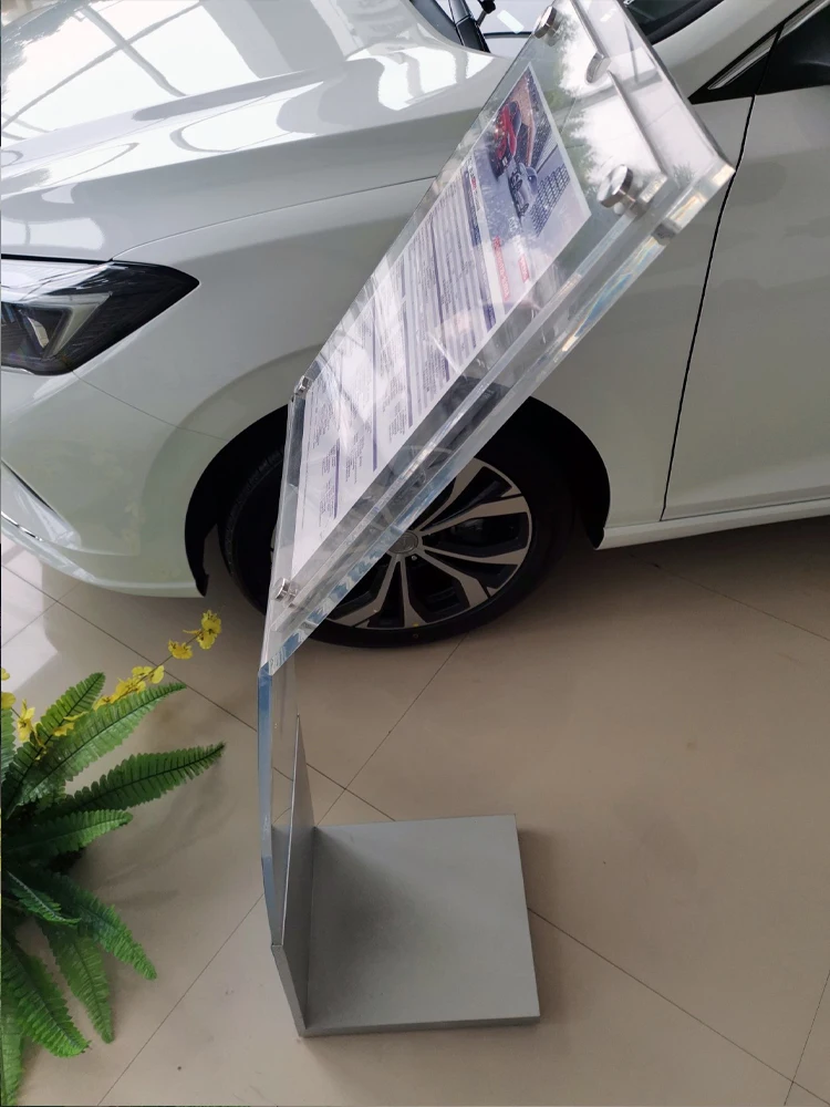 4s shop car display plate A4 transparent parameters plexiglass price data card A3 acrylic display outdoor water based sign stand