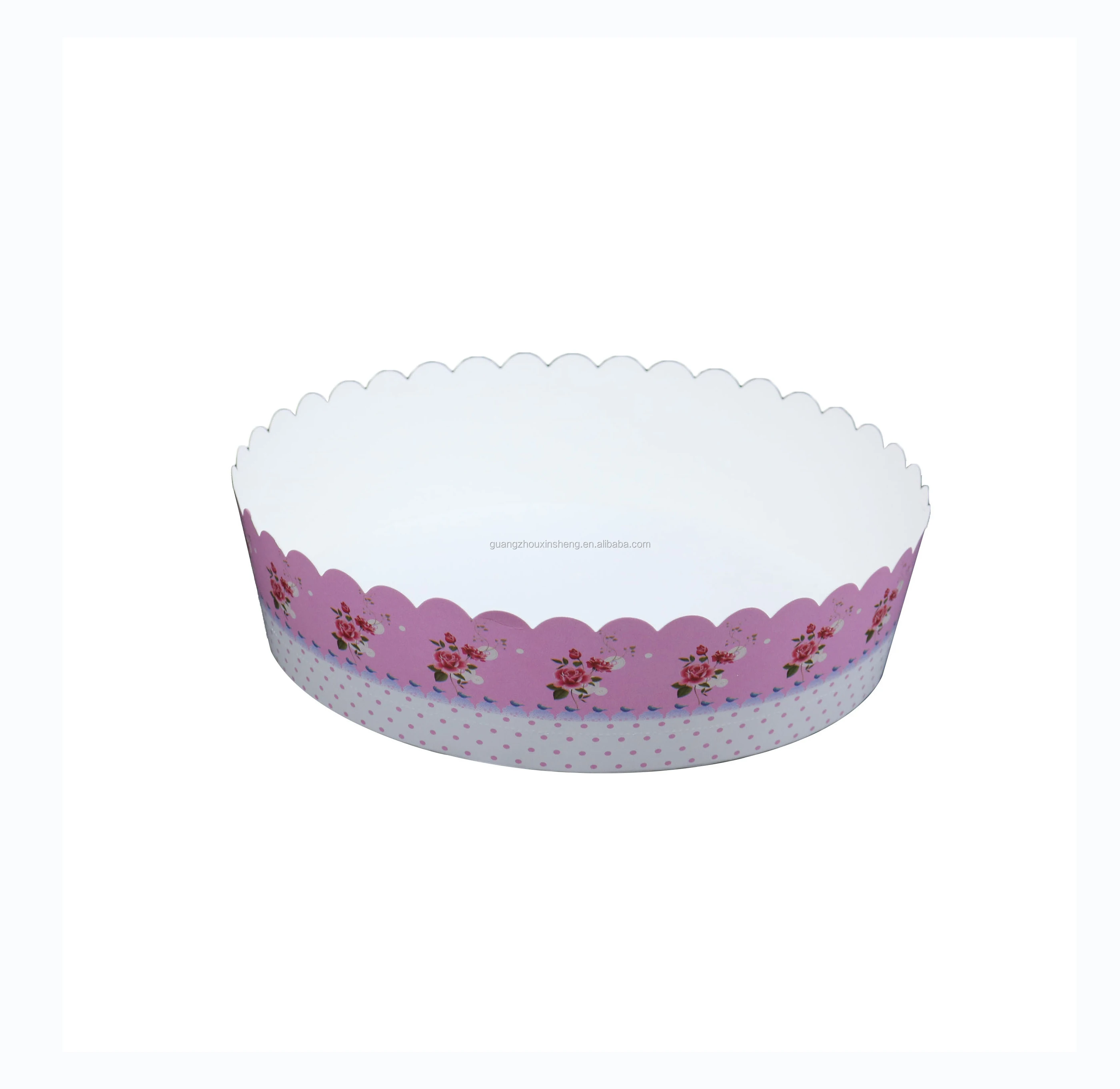 Odorless Green Ink Pattern Disposable Round Paper Cake Bundt Baking Pans, Baking Mold