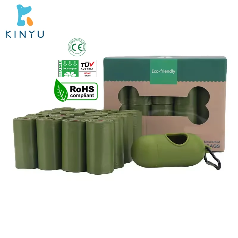 Manufacturer wholesale PE biodegradable box packed pet waste bags dog poop bag with dispenser biodegradable non-waven pla bag