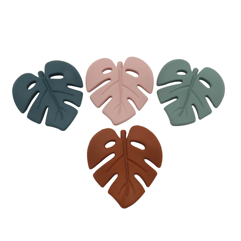 BPA free Food Grade Silicone Leaf shape Chew Teether Soothing Teething Toys