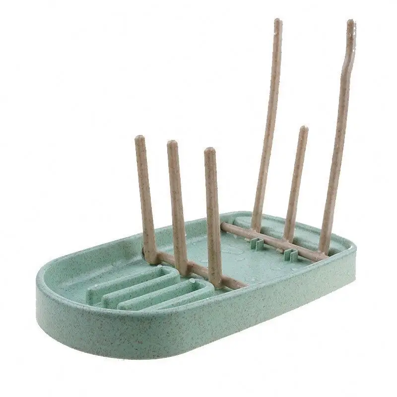 
Hot Selling Wheat Straw Antibiotic Drainer Dryer Shelf Holder Stand Drain Baby Bottles Rack 