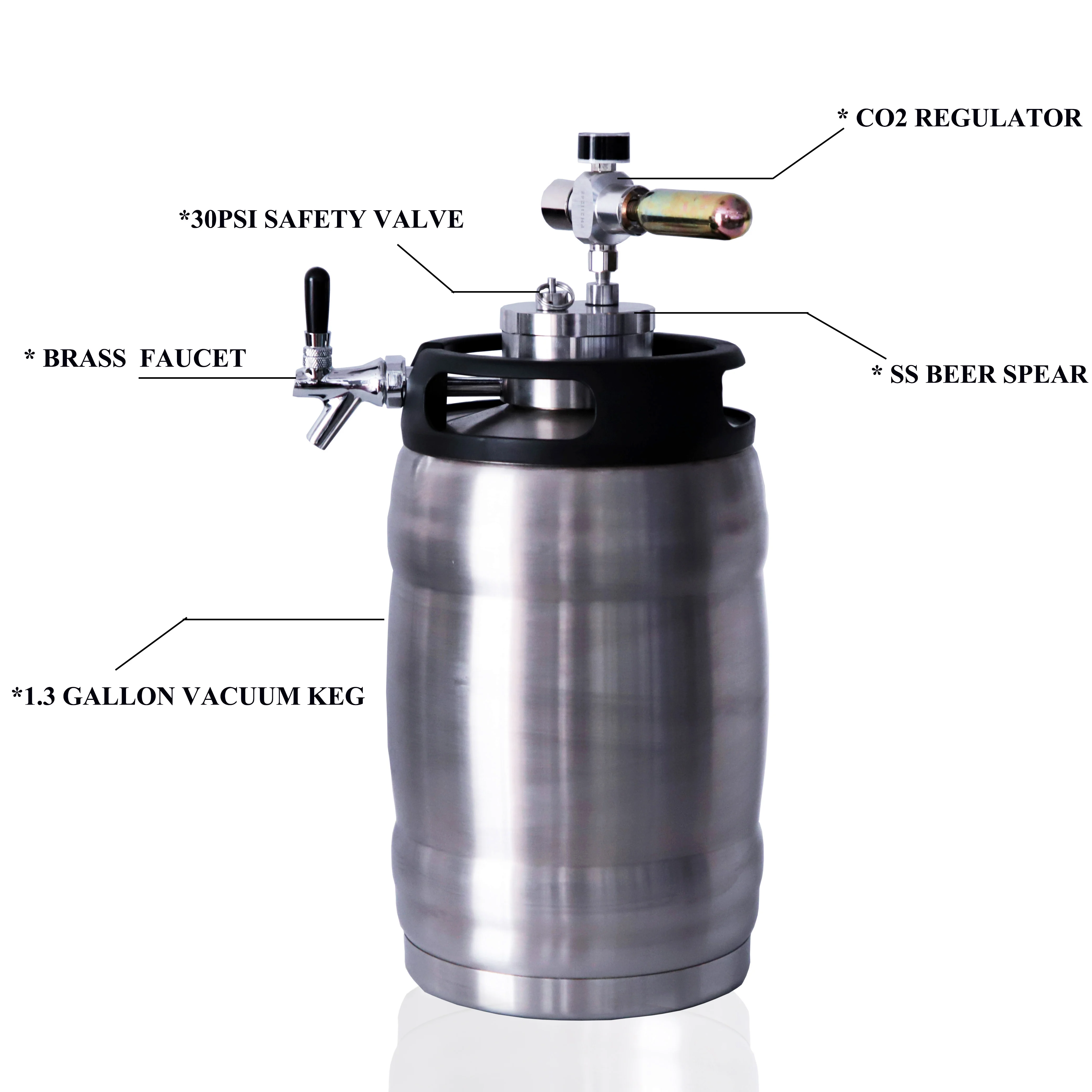 Stainless Steel Beer Barrel Commercial Keg Portable Home Brew Draft Beer Keg Dispenser