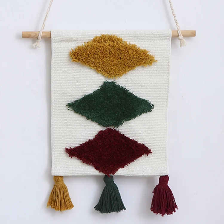 Mandala Wall Decor Tapestry Wall Hanging Nordic Indian Custom Fabric Cotton Woven Tufted Colorful Boho Geometric Hand Woven