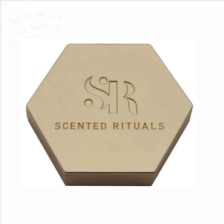 top quality wholesale custom hexagon matte gold gel perfume container in China