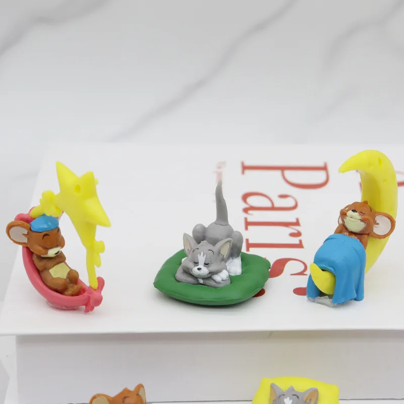 Wholesale 5pcs Per Set Mini 5cm Tom Cat Plastic Figure Animal Cats Mouse Jerry Figurine Doll Toys For Cake Topper Decoration