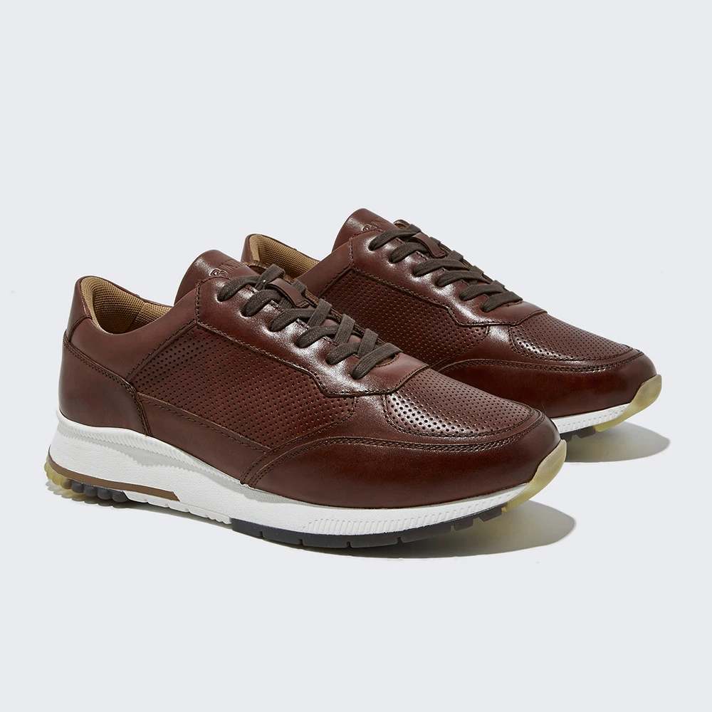 Casual Fashion Lace Up Breathable Leather Sports Sneakers For Men