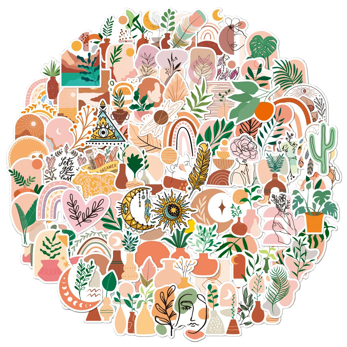 Waterproof 100pcs Adhesive Sticker Luggage Art Sticker for Children Wall Window Car Decorative