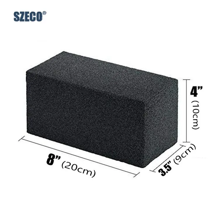 Black foam glass cleaning stone China Magic large Black griddle grill stone griddle block brick