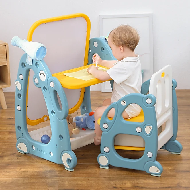 Hot sell wholesale plastic study desk Kids furniture sets play children table and chair for kindergarten kids use