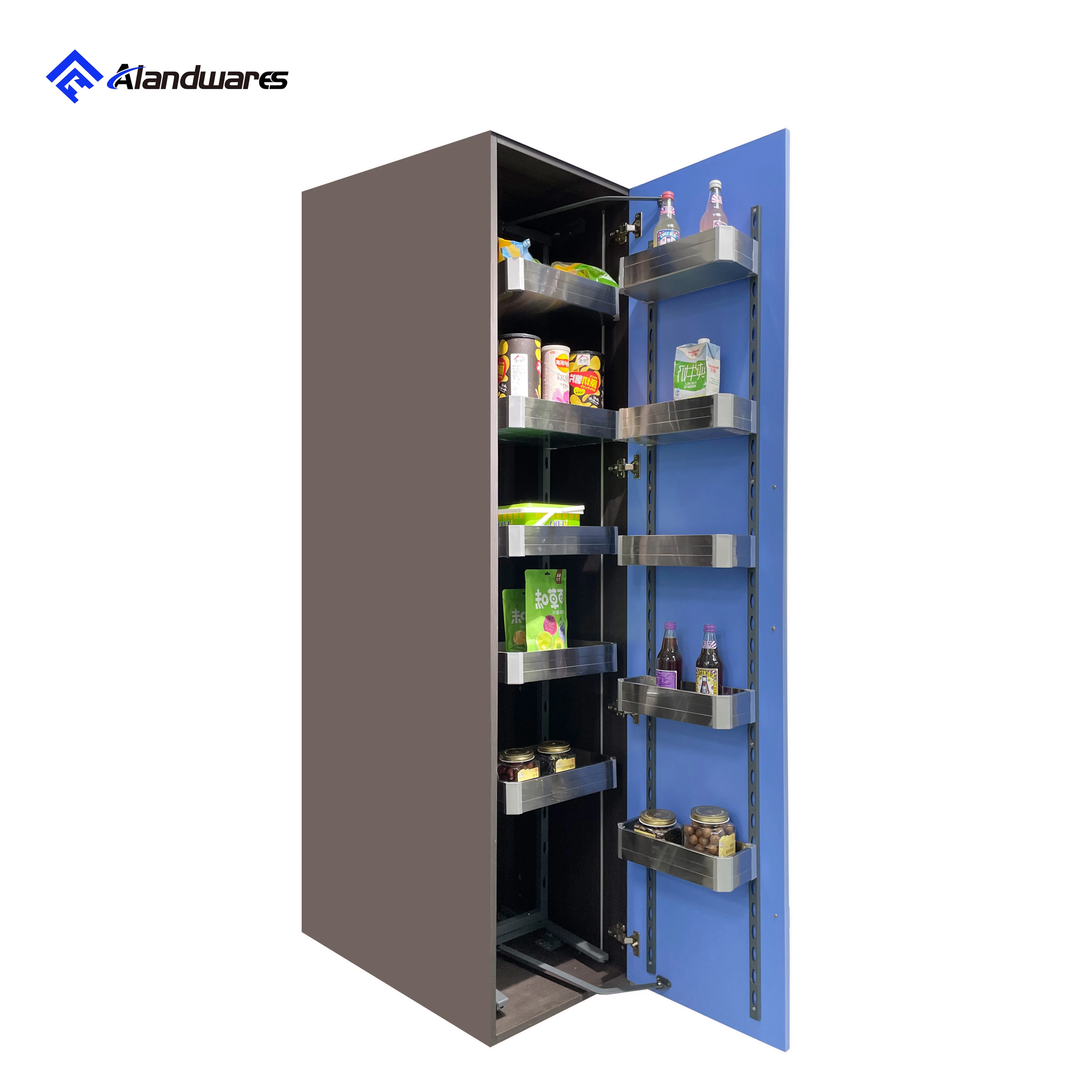 Kitchen Hardware Accessories Cabinets Luxury 5 Tire Storage Shelf Pull Out Mountable Wall Rack Organizers 201 SS Pantry Unit