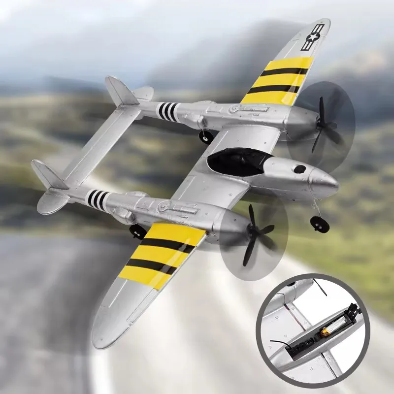 FX816 EPP Fixed Wing Radio Contorl P38 2.4G Wingspan RC Fighter Simulation Aircraft Airplane Model Toy Outdoor Flight Drone Kid