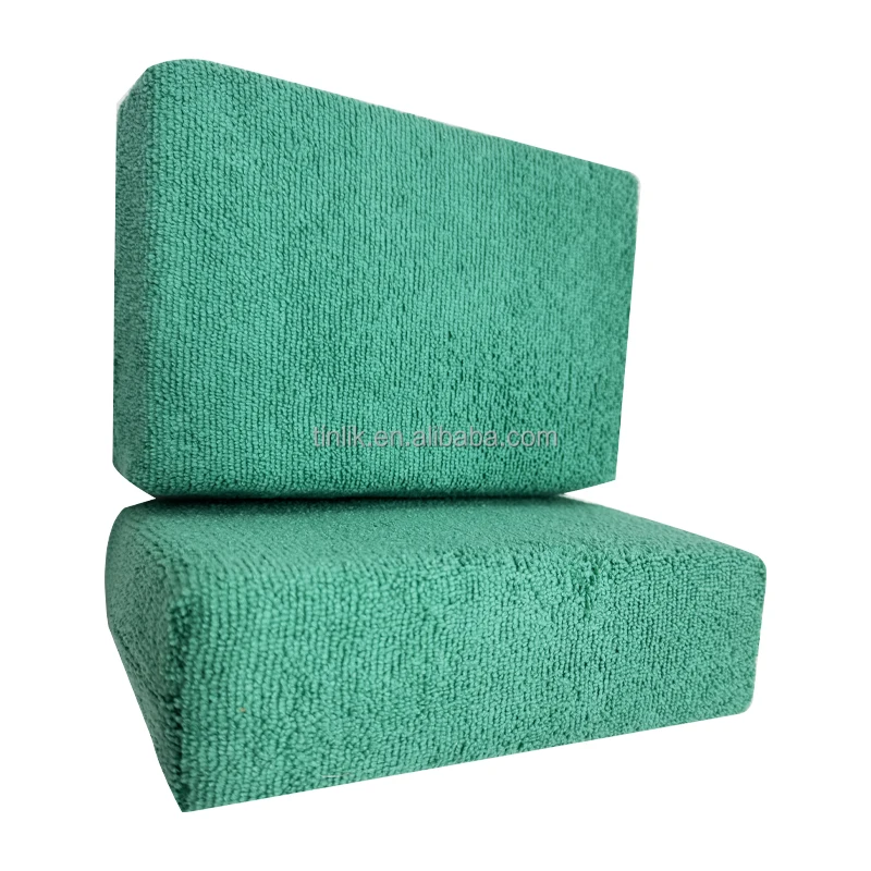 Exported to UK Microfiber Car Cleaning Sponge Durable Usage Lint-Free Customize Size and Colors Applicator