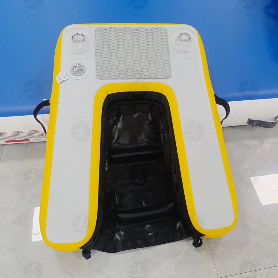 EJIA Water Ramp Dog Inflatable Pup Plank Dog Dock Pool Floating Boat With Ladder For Sale