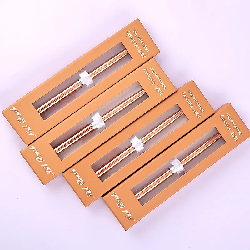 Personalized 100% Kolinsky Acrylic Nail Brush Custom Logo Metal Handle 100% Pure Kolinsky Germany Acrylic Nail Brush Suppliers
