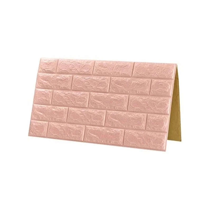 Modern 70x77cm Wall Decoration Adhesive Waterproof Pink White PE Wallpaper Home Decoration 3d Pink Color Foam Wall Sticker