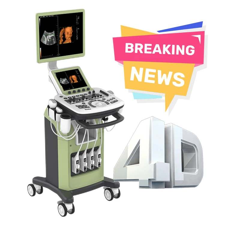 Высокопроизводительный 4D тележка цветной доплеровский ультразвуковой аппарат для человека и ветеринара конкурентоспособная цена