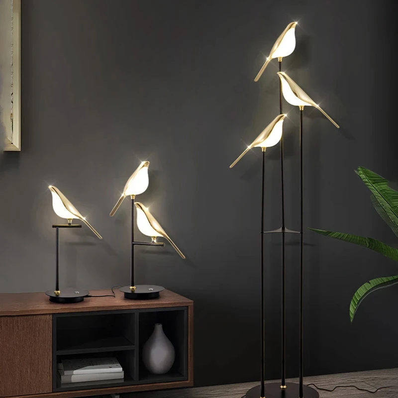 Zhongshan Lamps For Living Room Bird Modern Simple Luxury Nordic Europe Standing Contemporary Led Round Shelf Corner Floor L