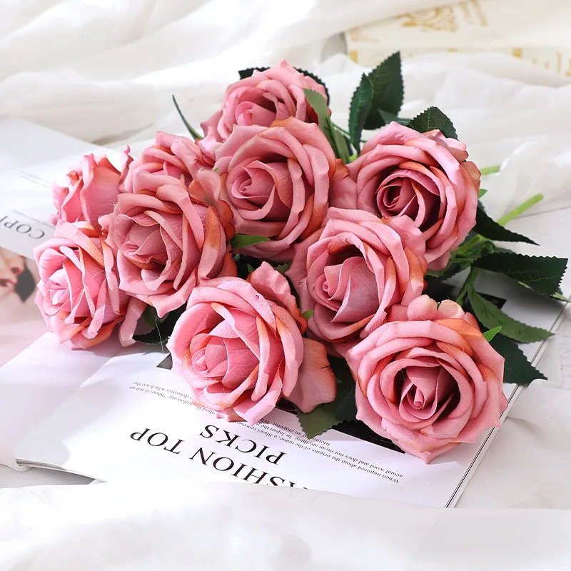 Wedding bouquet short simulation rose creative table flower decoration simulation silk artificial flower wedding bouquet