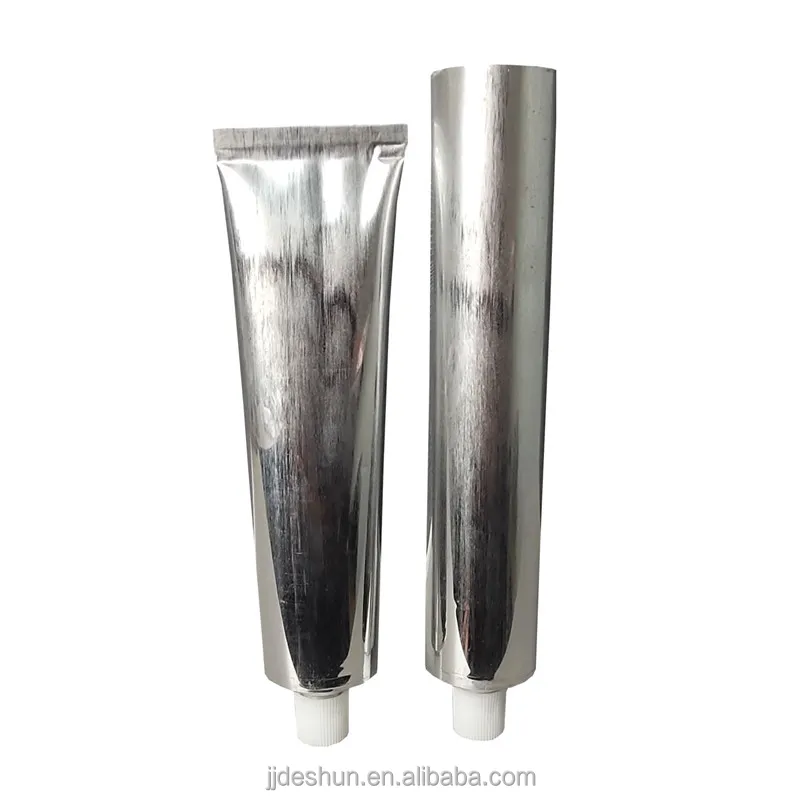 2021 Glossy Shiny Silver Tubes Packaging Handcream Aluminum Color Tube Aluminium Collapsible Empty Tubes for Cosmetics