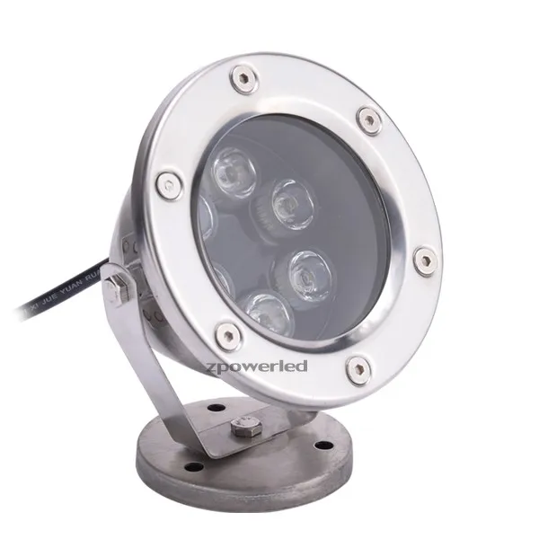Landscape IP68 Waterproof Stainless Steel Housing Underwater 6W RGB Warm White LED Fountain Spot Light
