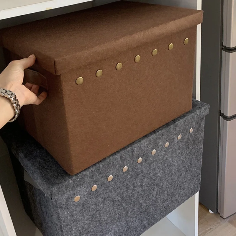 Set of 2 Wholesale cardboard felt bathroom storage cute collapsible laundry basket baby washing bin with handles for kids