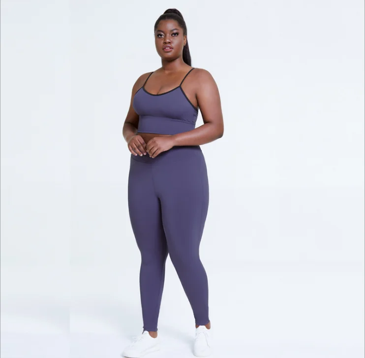 L XL XXL 3XL 4XL Wholesale low MOQ Plus Size Activewear Fitness Wear Sport Wear Women Plus Size Yoga Set