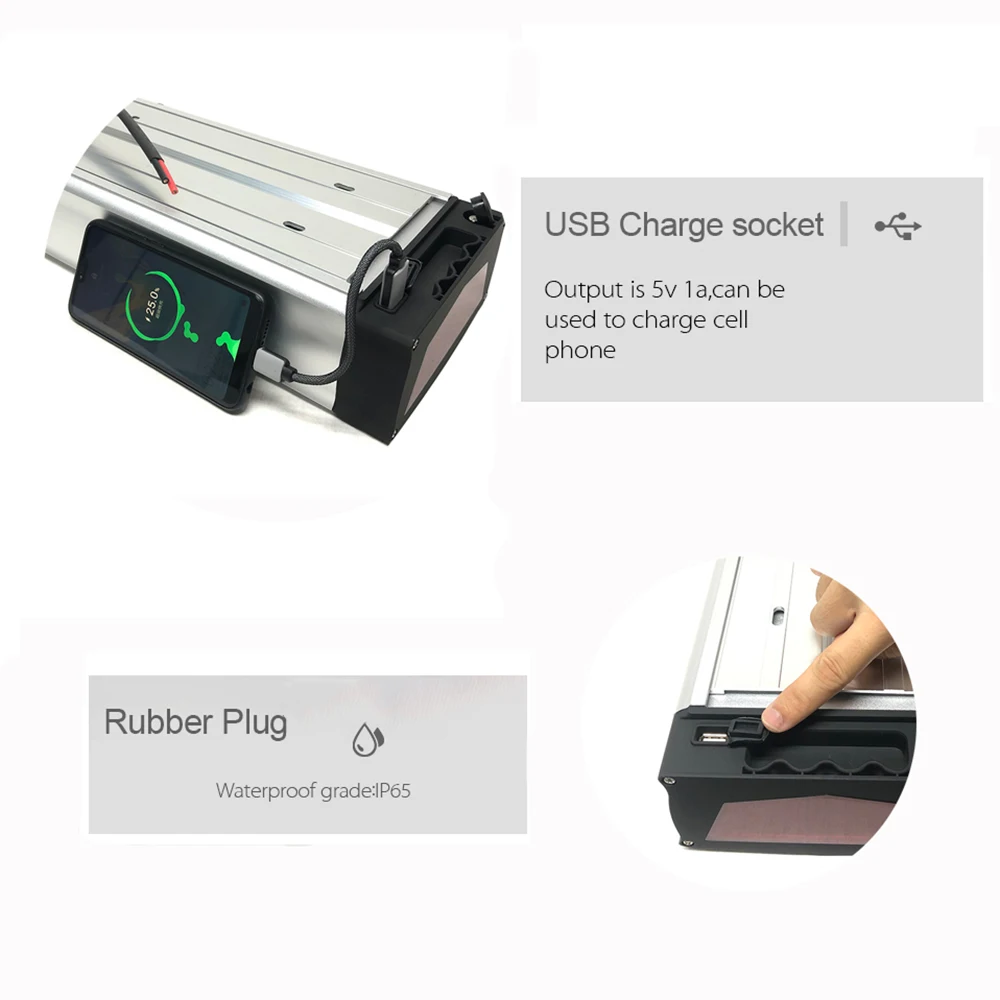 High Quality 52v 20ah Ebike Rear Rack Lithium Ion Battery 48v 20ah Lithium Battery For Electric Bicycle E Bike