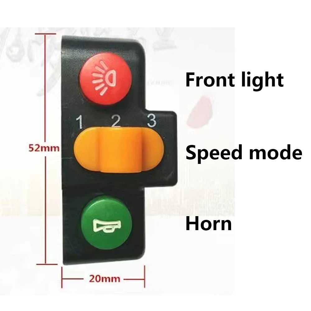 Plastic Electric Bicycle Ebike Scooter Switch for Light Horn Turn Left and Right Switch
