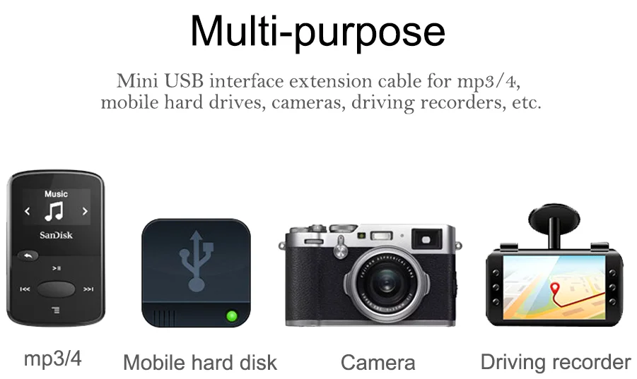 
Customize 50cm 1m 1.8m 3m 5m USB 2.0 Lead A Plug To Data V3 Mini USB Cable Power Lead for Digital Camera Charger 