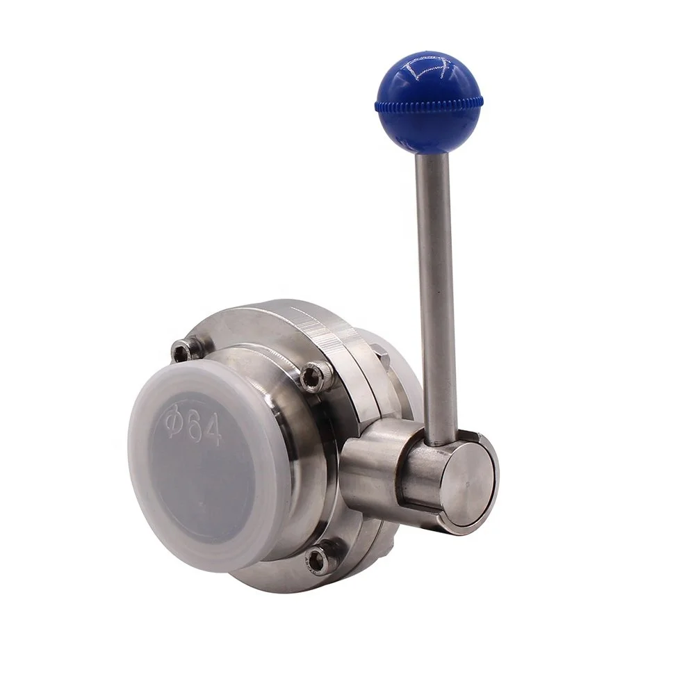 COVNA Stainless Steel 304 Tri Clamp Clover Sanitary Butterfly Valve with Pull Handle (62287262832)