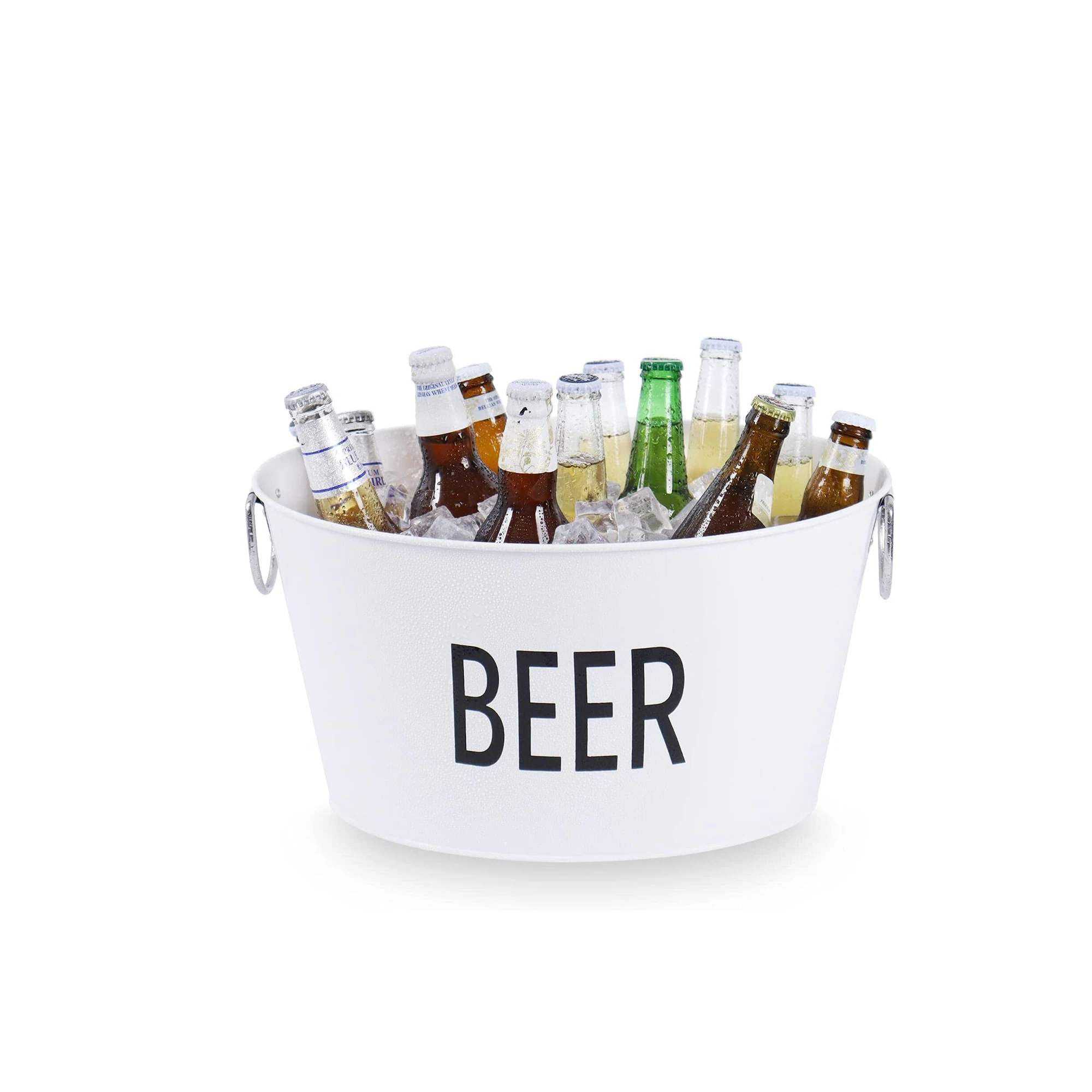 Customized White Color Round Party Beverage Tub Drink Cooler & Ice Bucket Wine Barrel on Summer