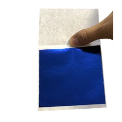 China High Quality Factory Direct Price 500 Sheets 8x8.5cm Taiwan Blue Gold Leaf PE Foil