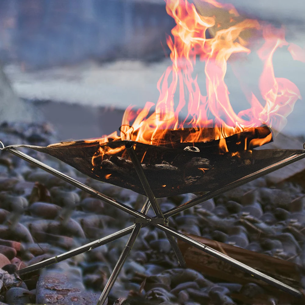 42cm Portable Outdoor Fire Pit Foldable Camping Fire Pit