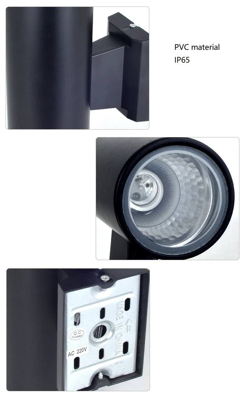 Modern Black Outdoor Light Fixture Wall Mount IP65 Outside Sconce for House