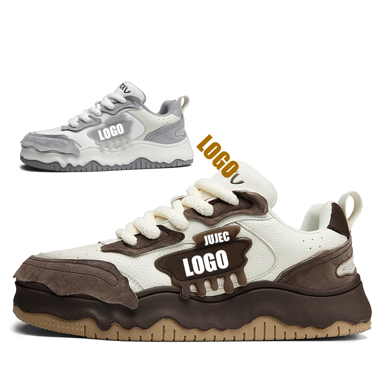 2024 Fashion Trend Custom Sneakers for Men Retro Leather Loafers with Mesh Lining Casual Shoes from Shoe Supplier