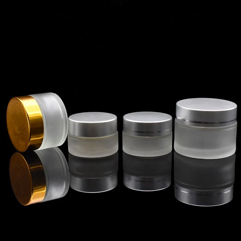 free sample glass cosmetic cream jar 15g 20g 30g 50g frosted glass cleansing cream container